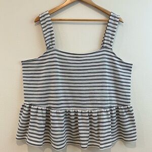 🔴 a.n.a. | Striped Peplum Summer Top